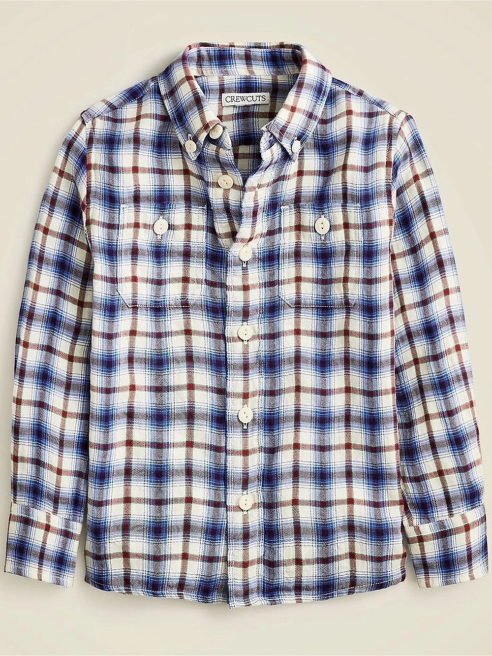 CREWCUTS Kids 2-Piece Set of a Blue/White Plaid Shirt & Denim Jeans